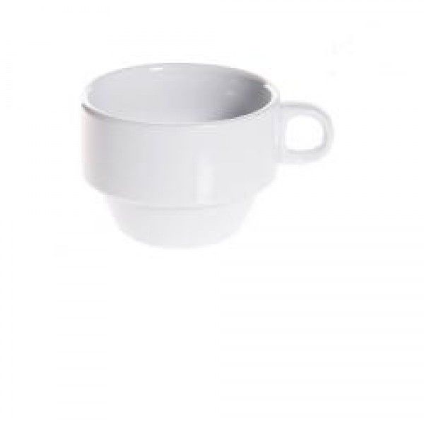 Juego 6 Tazas Desayuno 240 Ml Porcelana Apilables a precio barato Color  Blanco